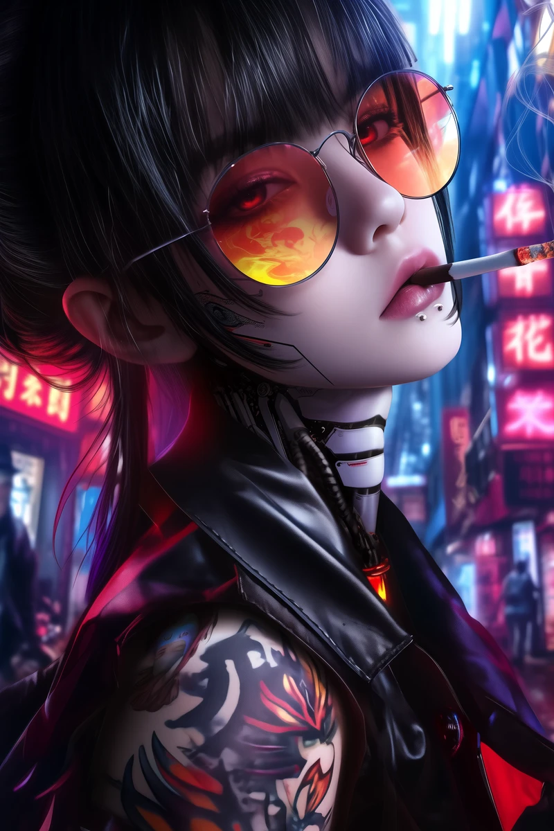 Cyberpunk yakuza girl