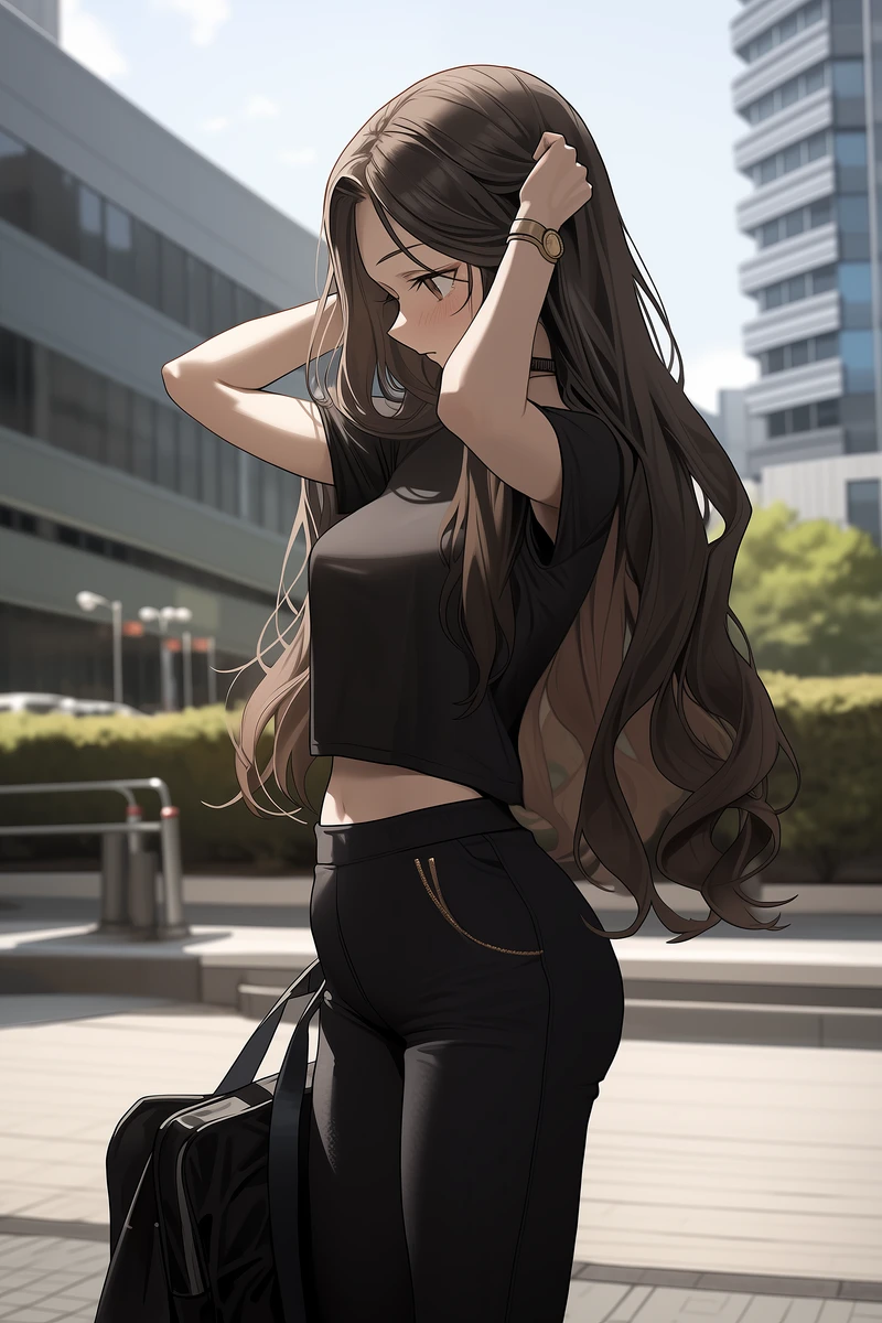 Downtown anime girl