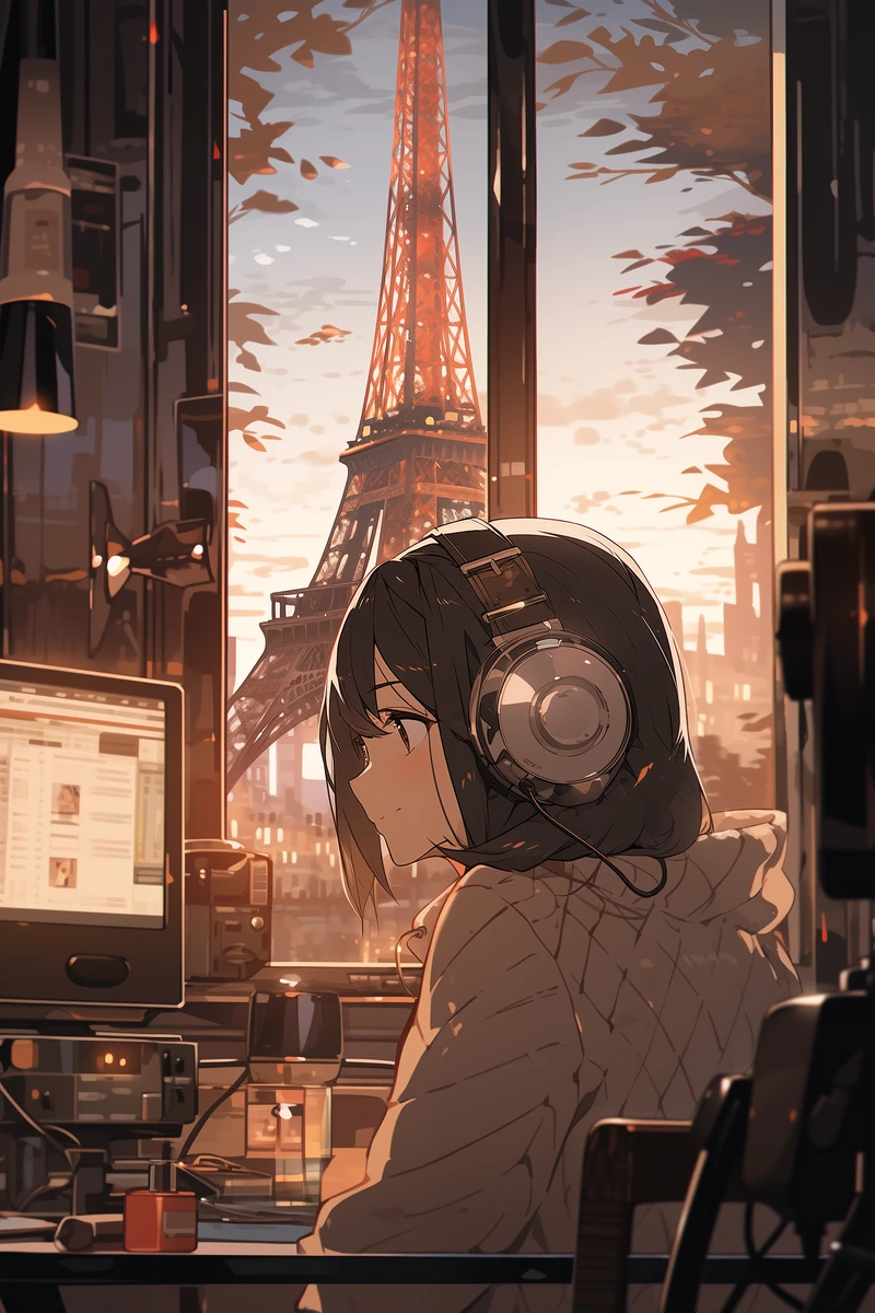 Advanced lofi girl from Paris