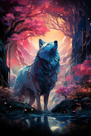 Wolf painting