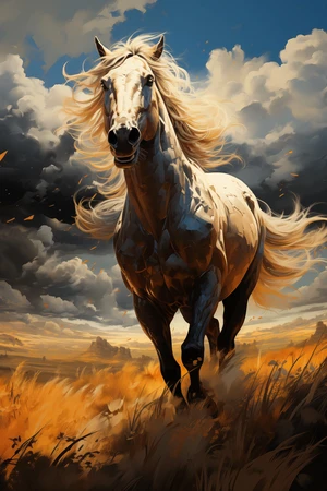 Horse in the wind