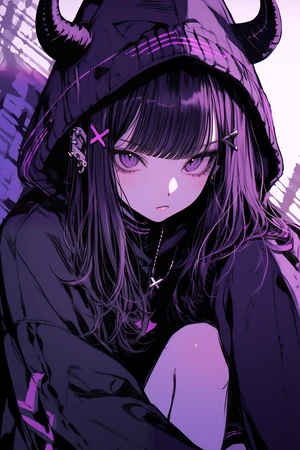 Anime girl in purple